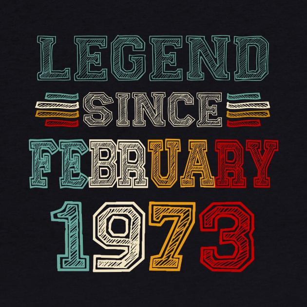 50 Years Old Legend Since February 1973 50th Birthday by Gearlds Leonia